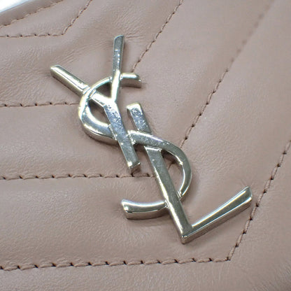 【Saint Laurent】モノグラム サンローラン ポーチ レザー ベージュ シルバー金具 438386【財布】