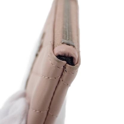 【Saint Laurent】モノグラム サンローラン ポーチ レザー ベージュ シルバー金具 438386【財布】