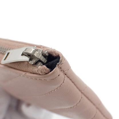 【Saint Laurent】モノグラム サンローラン ポーチ レザー ベージュ シルバー金具 438386【財布】