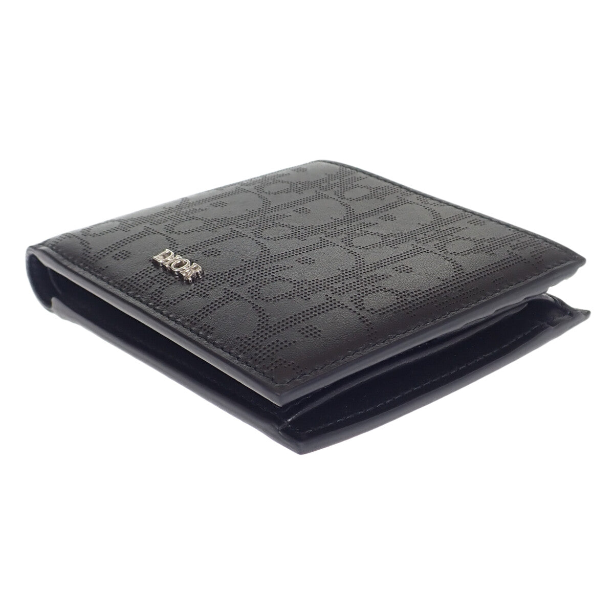 【Christian Dior】コインケース付きウォレット 2ESBC027VPD_H03E 二つ折り財布 レザー ブラック【財布】