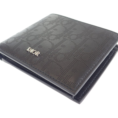 【Christian Dior】コインケース付きウォレット 2ESBC027VPD_H03E 二つ折り財布 レザー ブラック【財布】