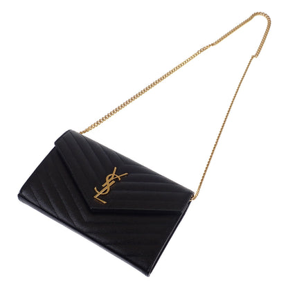 【Saint Laurent】カサンドラ クラシック チェーンウォレット 財布 クラッチ 377828BOW011000 ブラック レディース【財布】