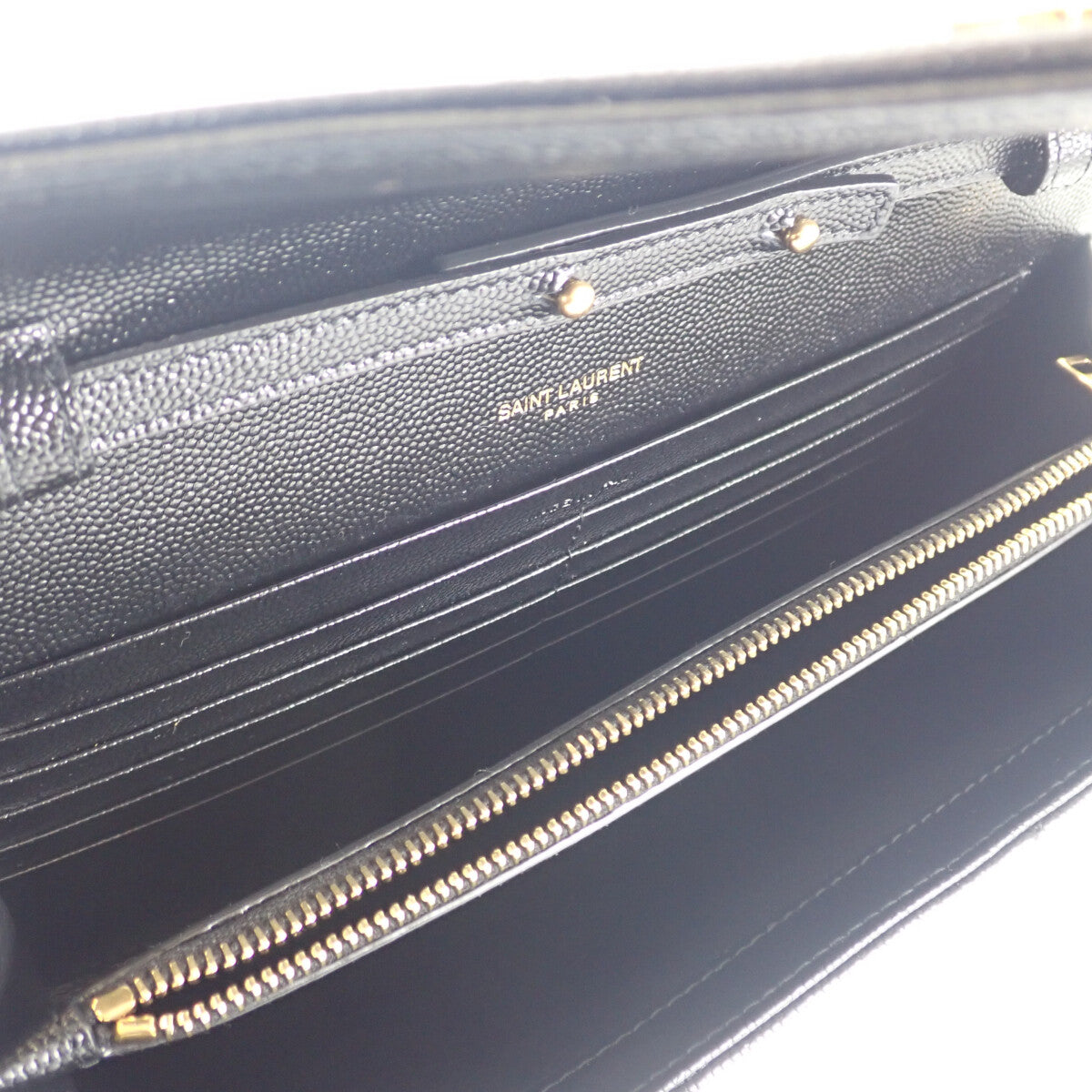 【Saint Laurent】カサンドラ クラシック チェーンウォレット 財布 クラッチ 377828BOW011000 ブラック レディース【財布】