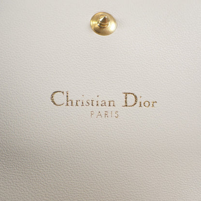 【Christian Dior】カロ ハイビスカスウォレット 三つ折り財布 S5175UNID_M030 カーフスキン ホワイト【財布】