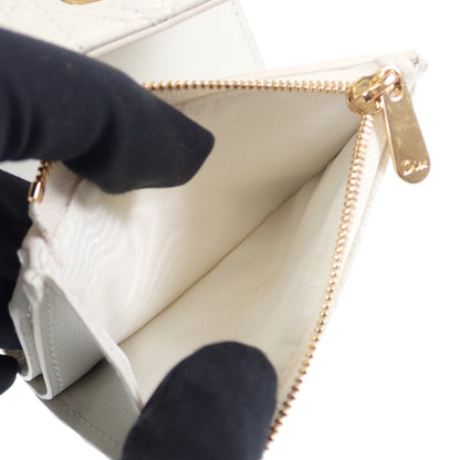 【Christian Dior】カロ ハイビスカスウォレット 三つ折り財布 S5175UNID_M030 カーフスキン ホワイト【財布】