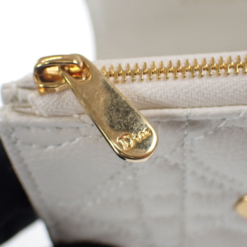 【Christian Dior】カロ ハイビスカスウォレット 三つ折り財布 S5175UNID_M030 カーフスキン ホワイト【財布】