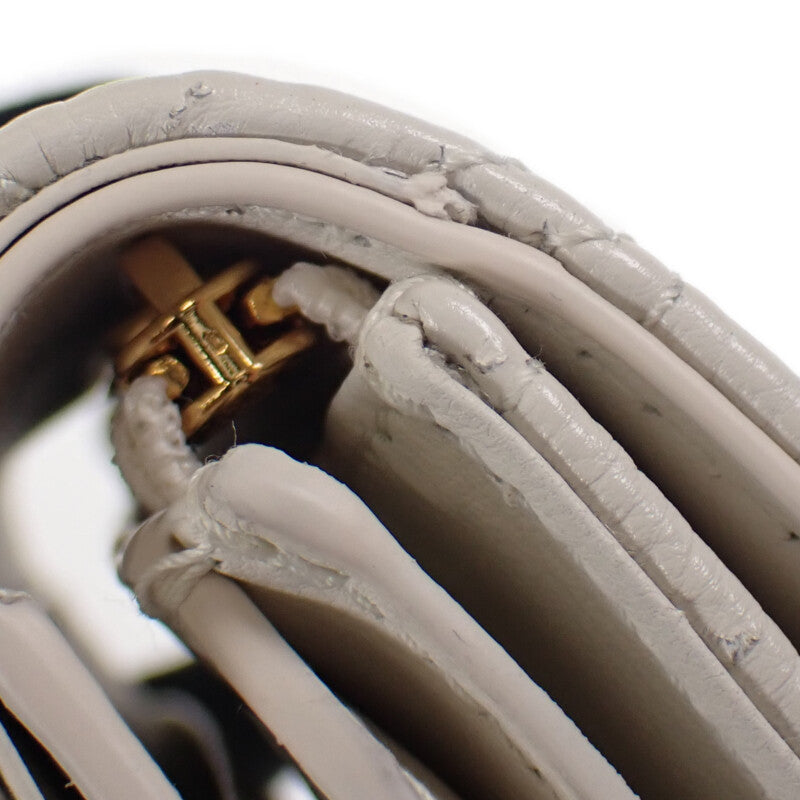 【Christian Dior】カロ ハイビスカスウォレット 三つ折り財布 S5175UNID_M030 カーフスキン ホワイト【財布】