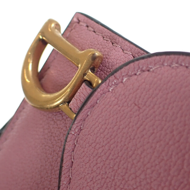【Christian Dior】サドル コンパクトウォレット 三つ折り財布 S5653CCEH ゴートスキン ラベンダー 【財布】