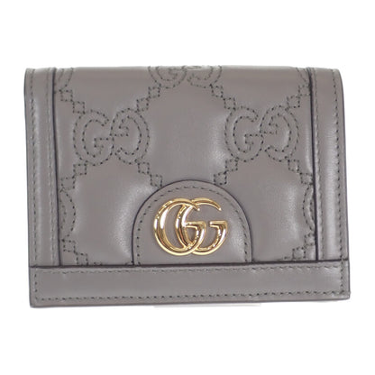 【GUCCI】GGマトラッセ カードケースウォレット 二つ折り財布 723786 UM8IG キルティングレザー グレー レディース【財布】