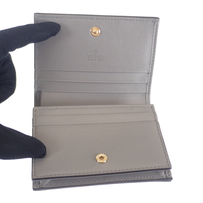 【GUCCI】GGマトラッセ カードケースウォレット 二つ折り財布 723786 UM8IG キルティングレザー グレー レディース【財布】