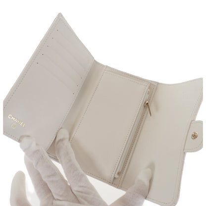 【CHANEL】ミディアム クラシックフラップ ウォレット 二つ折り財布 AP0232 B33352 10601 キャビアスキン ホワイト【財布】