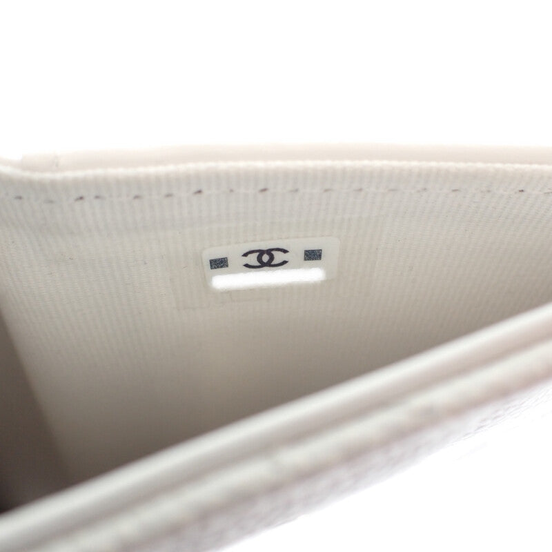 【CHANEL】ミディアム クラシックフラップ ウォレット 二つ折り財布 AP0232 B33352 10601 キャビアスキン ホワイト【財布】