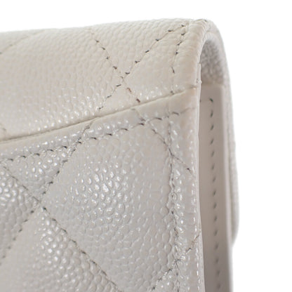 【CHANEL】ミディアム クラシックフラップ ウォレット 二つ折り財布 AP0232 B33352 10601 キャビアスキン ホワイト【財布】