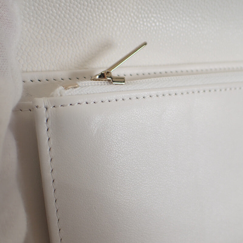 【CHANEL】ミディアム クラシックフラップ ウォレット 二つ折り財布 AP0232 B33352 10601 キャビアスキン ホワイト【財布】