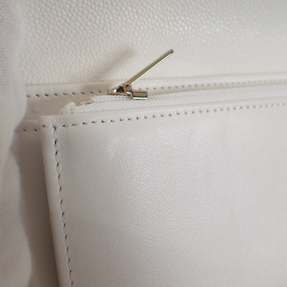 【CHANEL】ミディアム クラシックフラップ ウォレット 二つ折り財布 AP0232 B33352 10601 キャビアスキン ホワイト【財布】