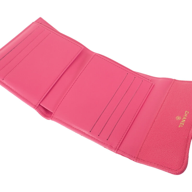 【CHANEL】クラシックフラップウォレット 二つ折り財布 AP0231 キャビアスキン フューシャピンク ランダム レディース【財布】