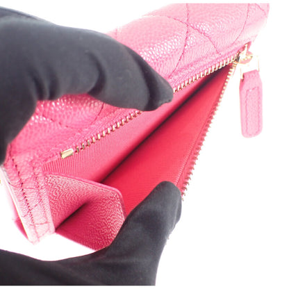 【CHANEL】クラシックフラップウォレット 二つ折り財布 AP0231 キャビアスキン フューシャピンク ランダム レディース【財布】