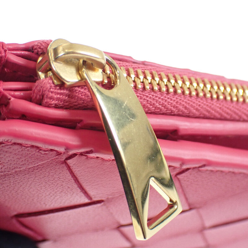 【Bottega Veneta】スモール 二つ折りウォレット 折財布 742330 イントレチャート ピンク レディース【財布】