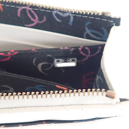 【CHANEL】ココマーク スモールウォレット コインケース AP3999 キャビアスキン ホワイト マトラッセ レディース【財布】