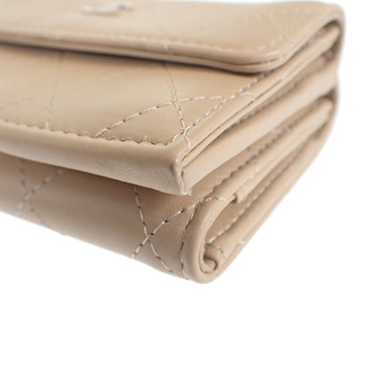 【CHANEL】スモールフラップ ウォレット 三つ折り財布 AP3882 B16247 NW781 カーフスキン ベージュ レディース【財布】