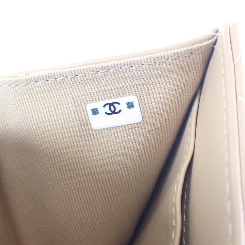 【CHANEL】スモールフラップ ウォレット 三つ折り財布 AP3882 B16247 NW781 カーフスキン ベージュ レディース【財布】