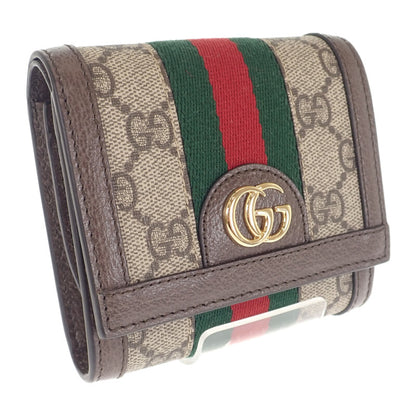 【GUCCI】オフディア GGウォレット 598662 96IWG 8745 二つ折り財布 GGスプリーム PU ブラウン ゴールド金具【財布】