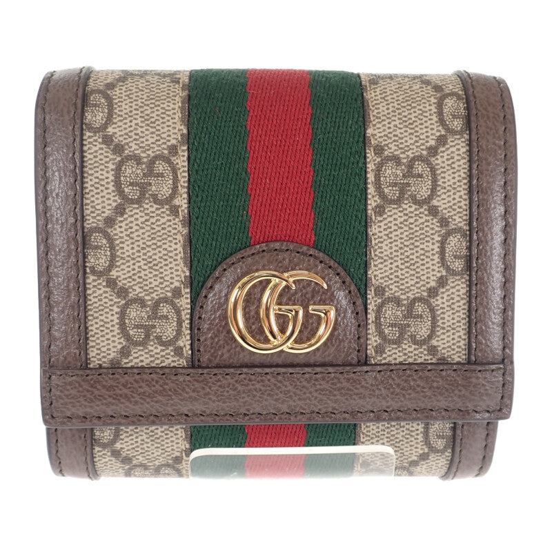 【GUCCI】オフディア GGウォレット 598662 96IWG 8745 二つ折り財布 GGスプリーム PU ブラウン ゴールド金具【財布】
