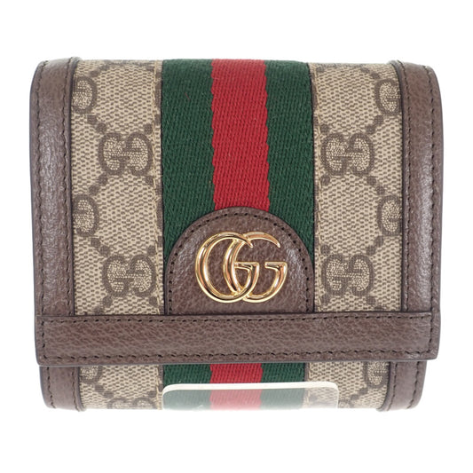 【GUCCI】オフディア GGウォレット 598662 96IWG 8745 二つ折り財布 GGスプリーム PU ブラウン ゴールド金具【財布】