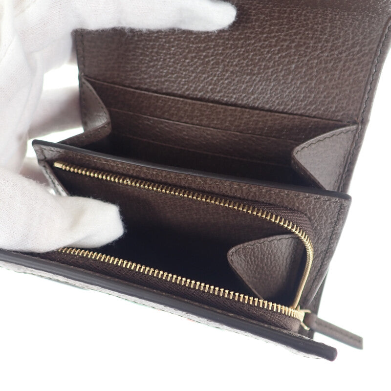【GUCCI】オフディア GGウォレット 598662 96IWG 8745 二つ折り財布 GGスプリーム PU ブラウン ゴールド金具【財布】