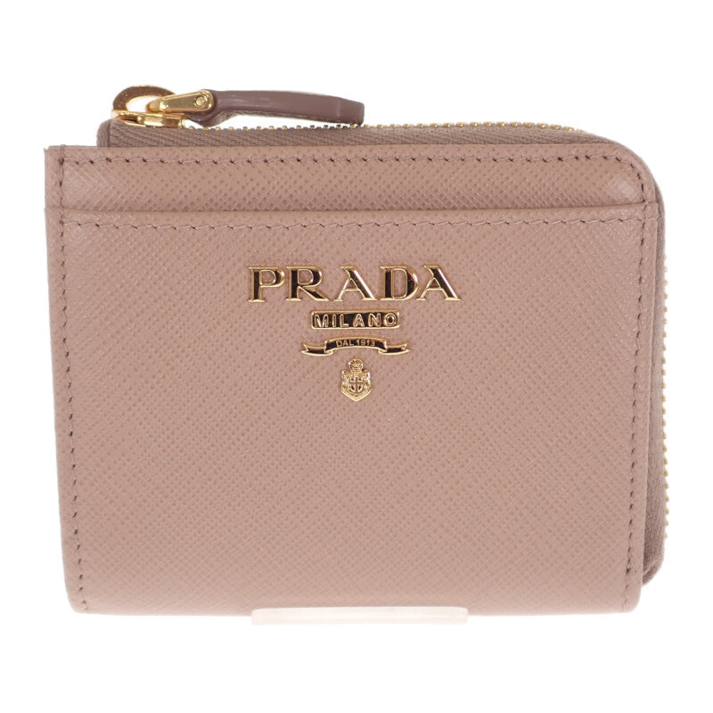 【PRADA】L字ファスナー コインケース 1ML025 財布 小銭入れ シプリア サフィアーノ ベージュ ゴールド金具 【財布】