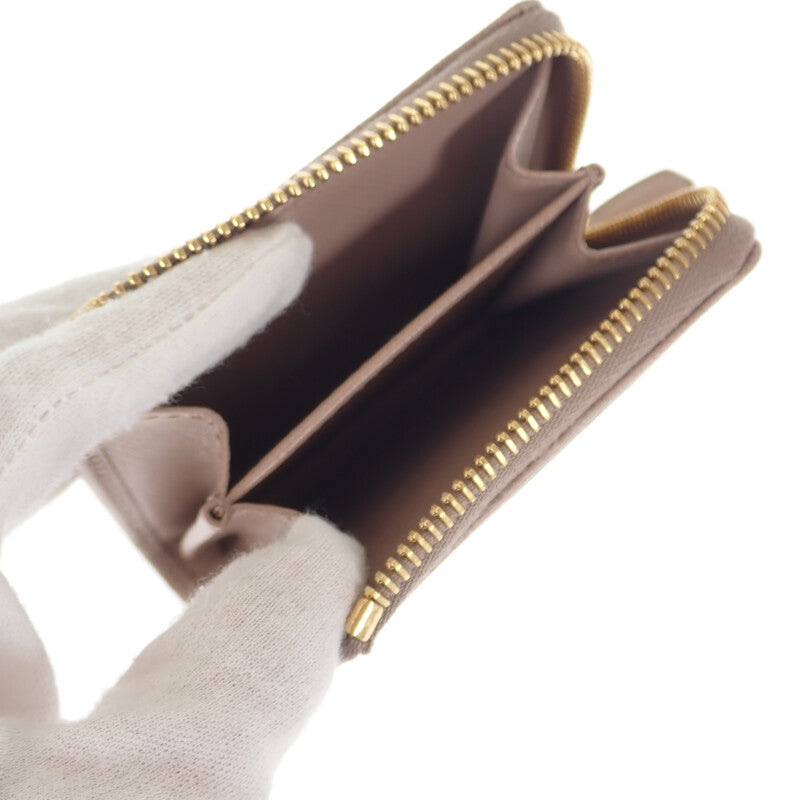 【PRADA】L字ファスナー コインケース 1ML025 財布 小銭入れ シプリア サフィアーノ ベージュ ゴールド金具 【財布】